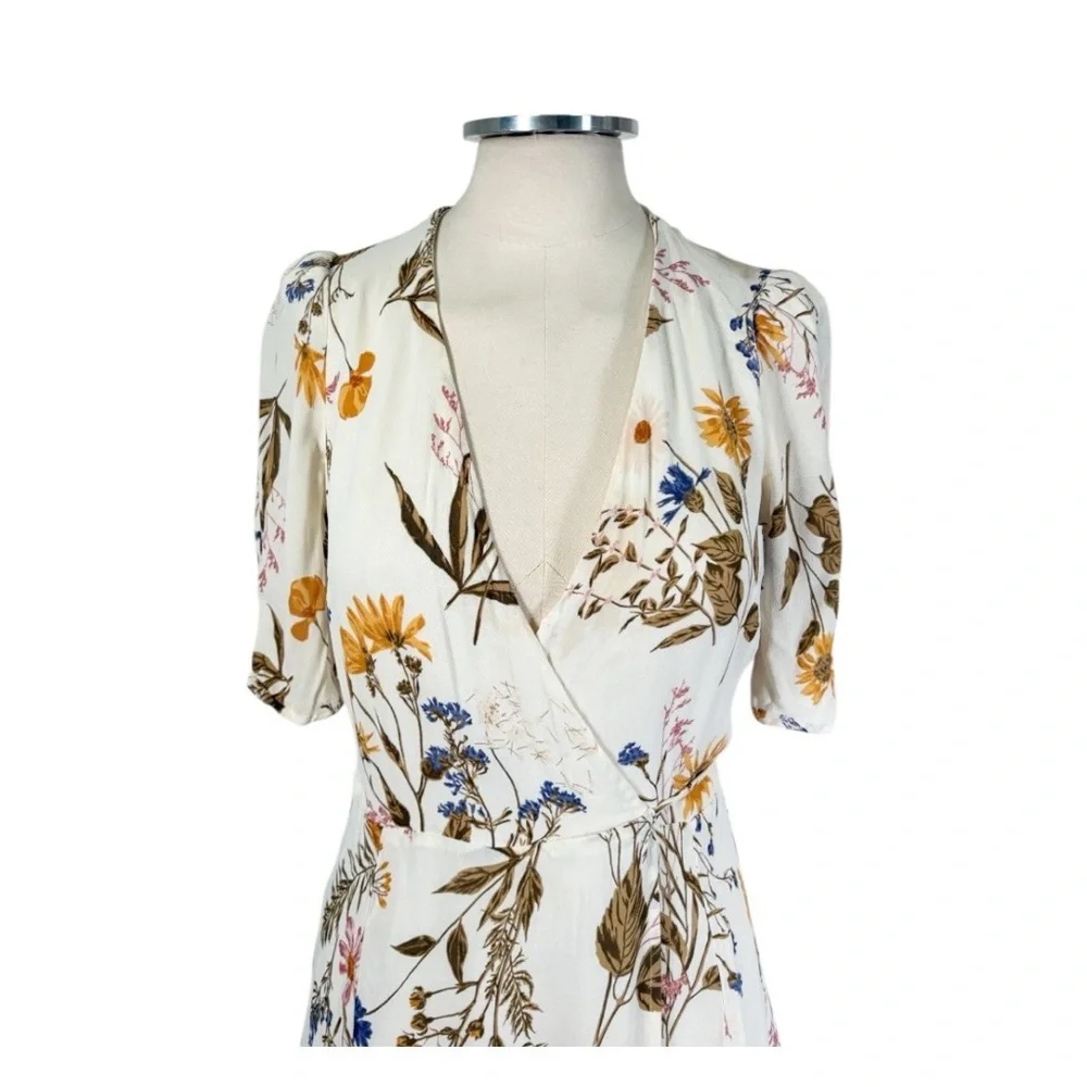 Reformation Lucky Wrap Mini Dress Size Medium - Picture 6 of 11